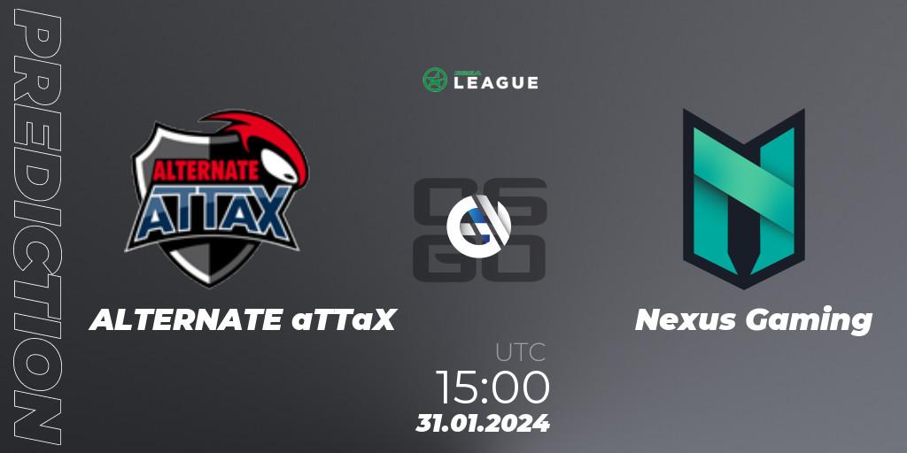Pronósticos ALTERNATE aTTaX - Nexus Gaming. 31.01.2024 at 15:00. ESEA Season 48: Advanced Division - Europe - Counter-Strike (CS2)