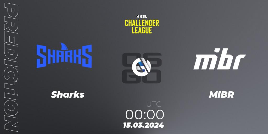 Pronósticos Sharks - MIBR. 15.03.24. ESL Challenger League Season 47: South America - CS2 (CS:GO)