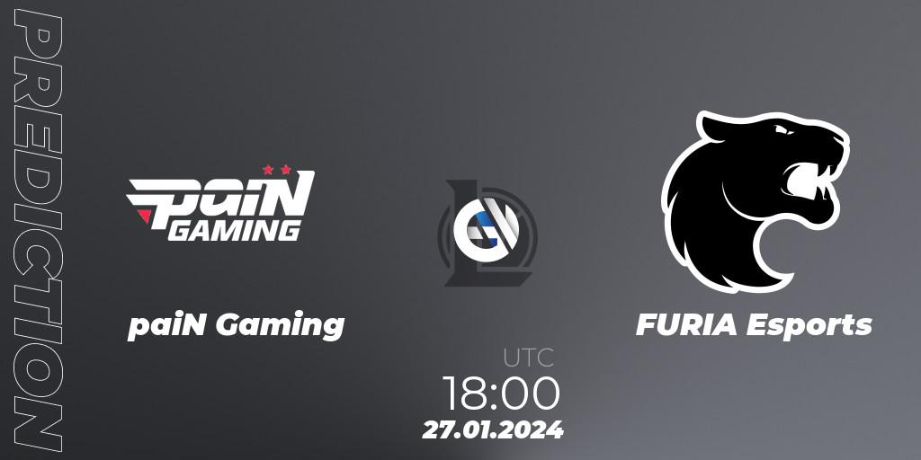 Pronósticos paiN Gaming - FURIA Esports. 27.01.24. CBLOL Split 1 2024 - Group Stage - LoL