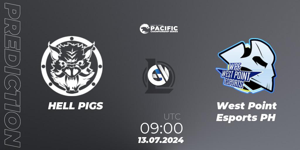 Pronósticos HELL PIGS - West Point Esports PH. 13.07.2024 at 09:00. PCS Summer 2024 - LoL