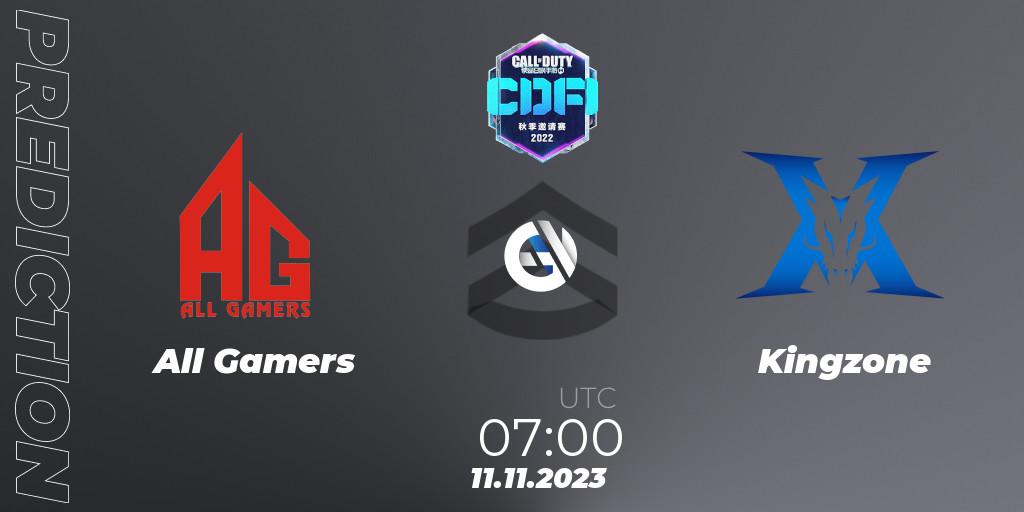 Pronósticos All Gamers - Kingzone. 11.11.2023 at 07:15. CODM Fall Invitational 2023 - Call of Duty