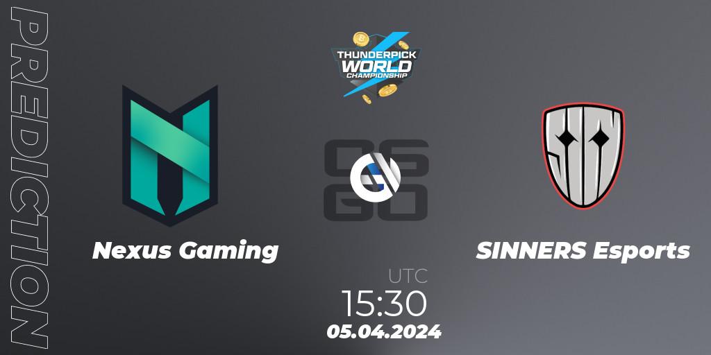 Pronósticos Nexus Gaming - SINNERS Esports. 05.04.24. Thunderpick World Championship 2024: European Series #1 - CS2 (CS:GO)