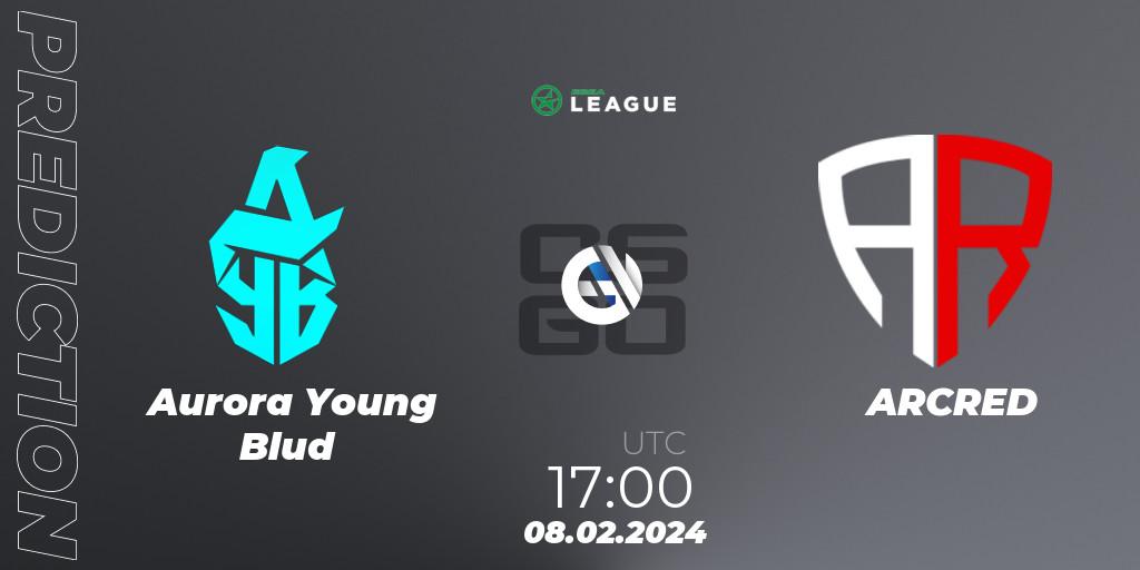 Pronósticos Aurora Young Blud - ARCRED. 08.02.2024 at 17:00. ESEA Season 48: Advanced Division - Europe - Counter-Strike (CS2)