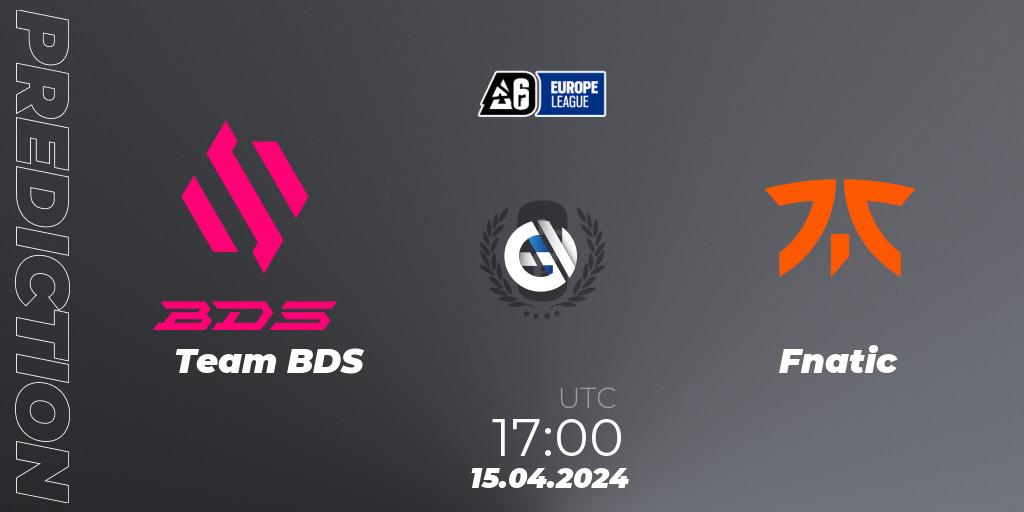 Pronósticos Team BDS - Fnatic. 15.04.24. Europe League 2024 - Stage 1 - Rainbow Six