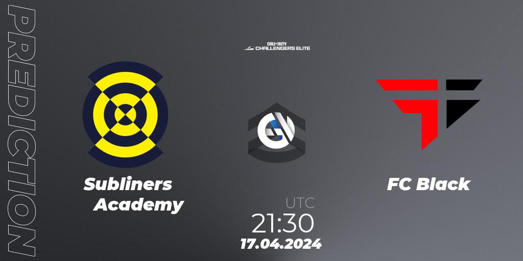 Pronósticos Subliners Academy - FC Black. 17.04.2024 at 21:30. Call of Duty Challengers 2024 - Elite 2: NA - Call of Duty