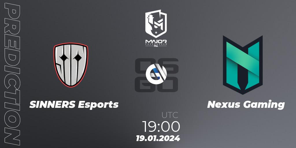 Pronósticos SINNERS Esports - Nexus Gaming. 19.01.24. PGL CS2 Major Copenhagen 2024 Europe RMR Closed Qualifier - CS2 (CS:GO)