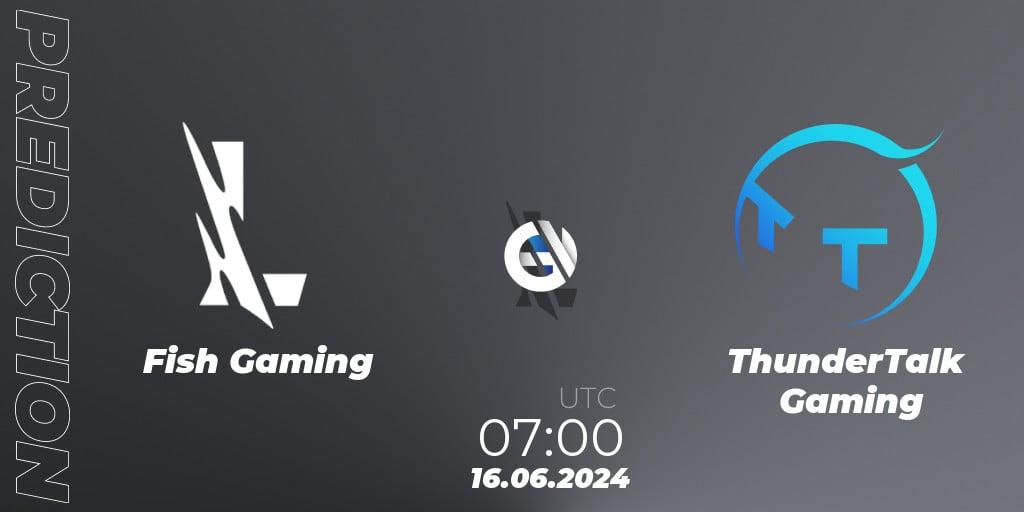 Pronósticos Fish Gaming - ThunderTalk Gaming. 16.06.2024 at 07:00. Wild Rift Super League Summer 2024 - 5v5 Tournament Group Stage - Wild Rift