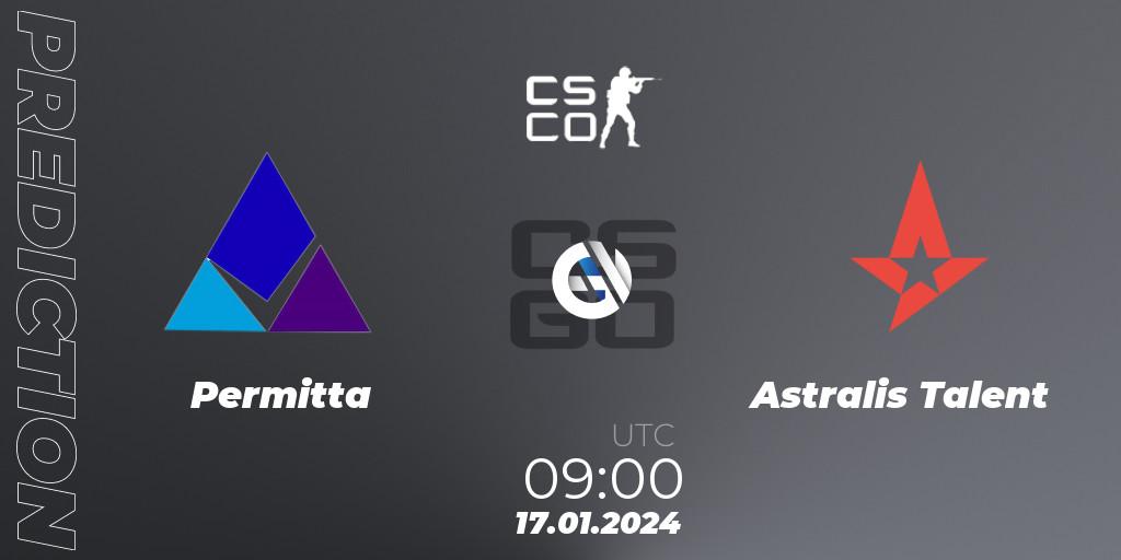 Pronósticos Permitta - Astralis Talent. 17.01.24. European Pro League Season 14: Division 2 - CS2 (CS:GO)