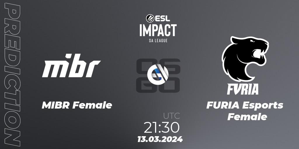 Pronósticos MIBR Female - FURIA Esports Female. 13.03.24. ESL Impact League Season 5: South America - CS2 (CS:GO)
