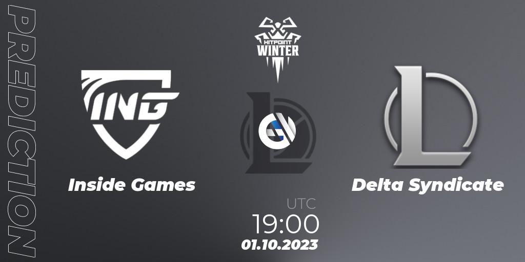 Pronósticos Inside Games - Delta Syndicate. 01.10.23. Hitpoint Masters Winter 2023 - Group Stage - LoL