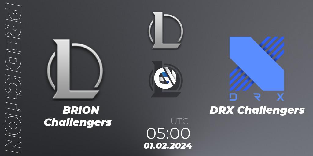 Pronósticos BRION Challengers - DRX Challengers. 01.02.24. LCK Challengers League 2024 Spring - Group Stage - LoL