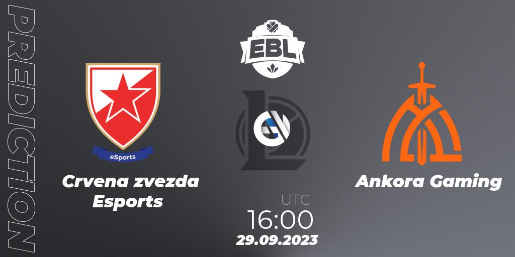 Pronósticos Crvena zvezda Esports - Ankora Gaming. 29.09.2023 at 16:00. Esports Balkan League Pro-Am 2023 - LoL