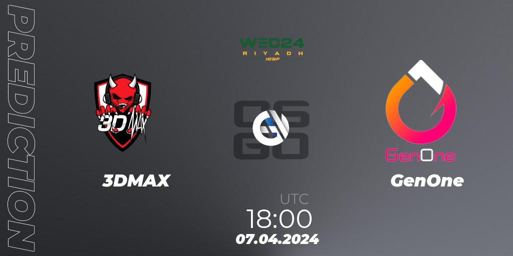Pronósticos 3DMAX - GenOne. 07.04.24. IESF World Esports Championship 2024: French Qualifier - CS2 (CS:GO)