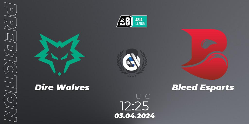 Pronósticos Dire Wolves - Bleed Esports. 03.04.24. Asia League 2024 - Stage 1 - Rainbow Six