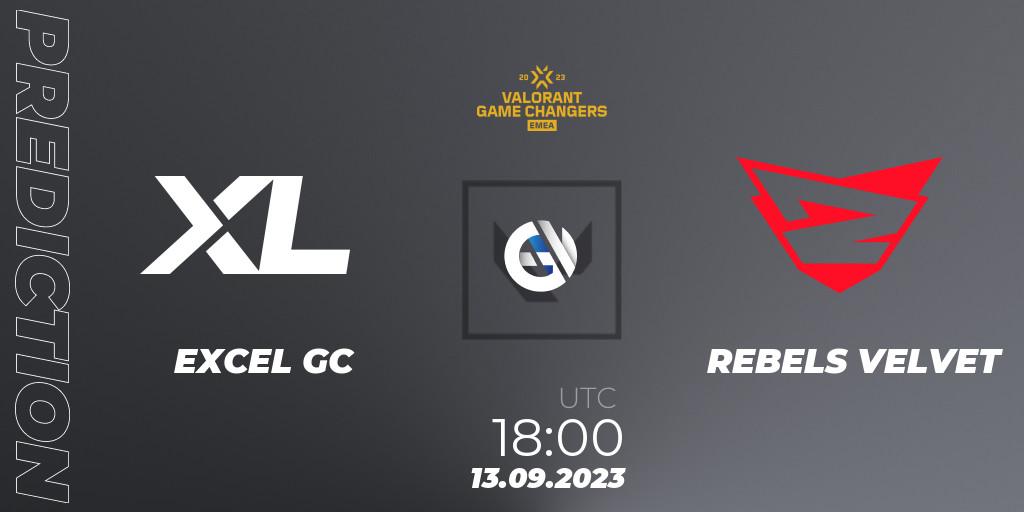 Pronósticos EXCEL GC - REBELS VELVET. 13.09.2023 at 18:00. VCT 2023: Game Changers EMEA Stage 3 - Group Stage - VALORANT