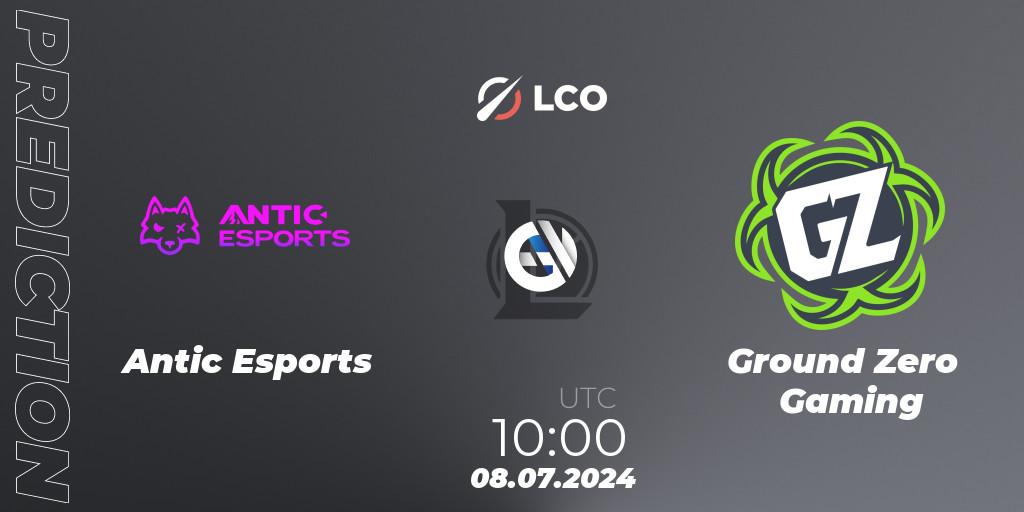 Pronósticos Antic Esports - Ground Zero Gaming. 08.07.2024 at 10:00. LCO Split 2 2024 - Group Stage - LoL