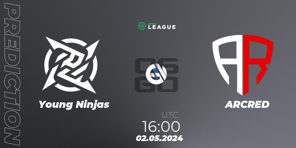 Pronósticos Young Ninjas - ARCRED. 02.05.2024 at 16:00. ESEA Season 49: Advanced Division - Europe - Counter-Strike (CS2)
