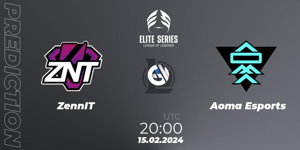 Pronósticos ZennIT - Aoma Esports. 15.02.24. Elite Series Spring 2024 - LoL