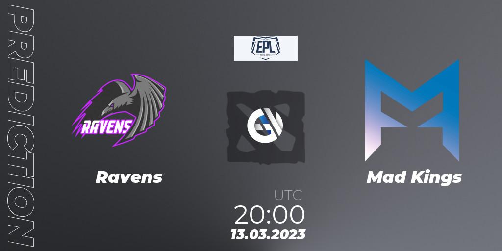 Pronósticos Ravens - Mad Kings. 13.03.2023 at 20:13. European Pro League World Series America Season 4 - Dota 2