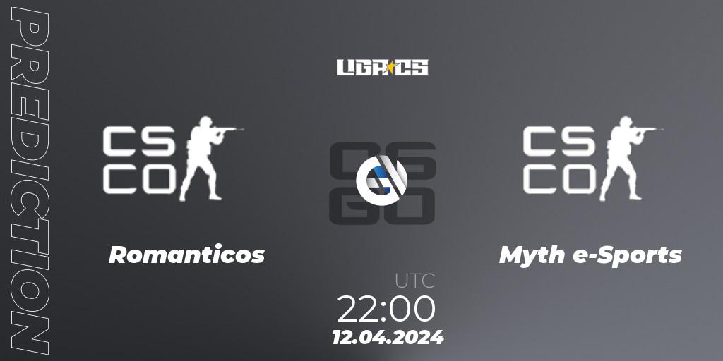 Pronósticos Romanticos - Myth e-Sports. 12.04.2024 at 22:00. LIGA CS: Summer 2024 - Counter-Strike (CS2)