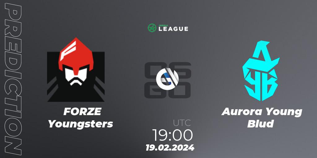 Pronósticos FORZE Youngsters - Aurora Young Blud. 19.02.24. ESEA Season 48: Advanced Division - Europe - CS2 (CS:GO)
