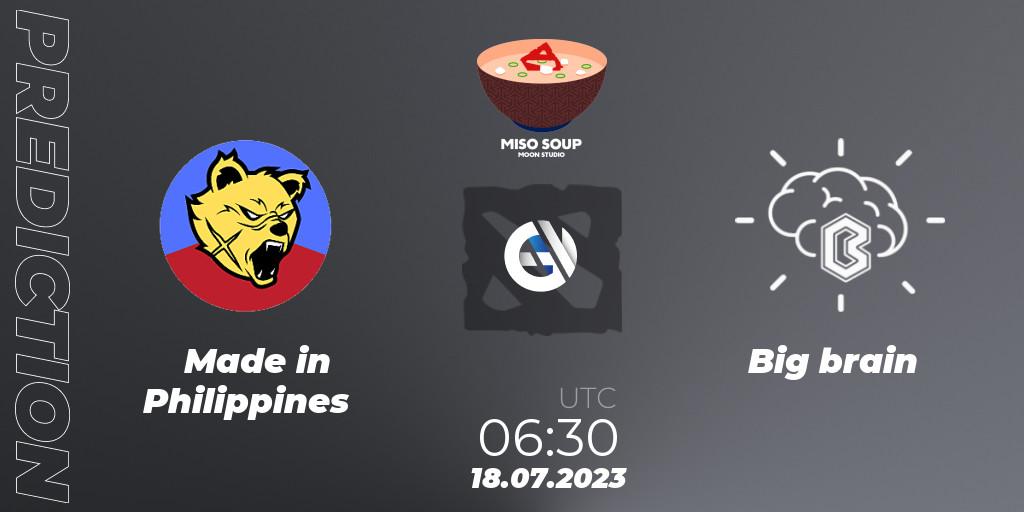 Pronósticos Made in Philippines - Big brain. 18.07.2023 at 06:27. Moon Studio Miso Soup - Dota 2