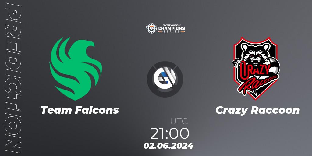 Pronósticos Team Falcons - Crazy Raccoon. 02.06.2024 at 21:00. Overwatch Champions Series 2024 Major - Overwatch