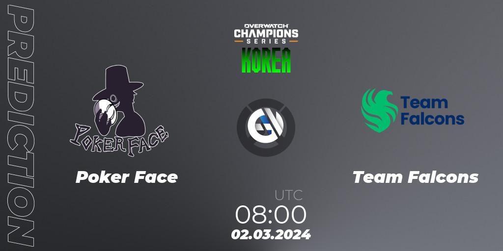 Pronósticos Poker Face - Team Falcons. 02.03.24. Overwatch Champions Series 2024 - Stage 1 Korea - Overwatch