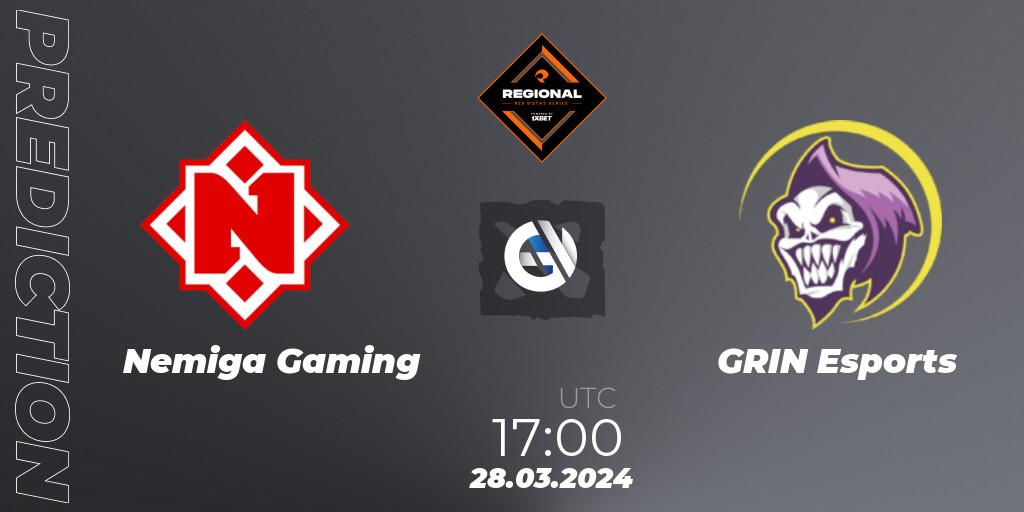 Pronósticos Nemiga Gaming - GRIN Esports. 28.03.24. RES Regional Series: EU #1 - Dota 2