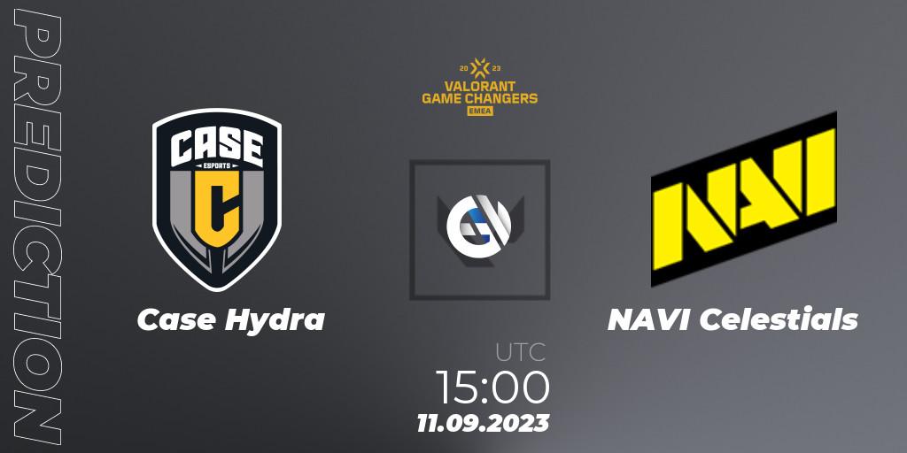 Pronósticos Case Hydra - NAVI Celestials. 11.09.2023 at 15:10. VCT 2023: Game Changers EMEA Stage 3 - Group Stage - VALORANT