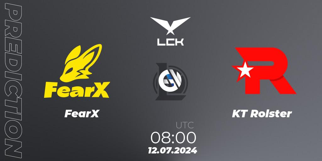 Pronósticos FearX - KT Rolster. 12.07.2024 at 08:00. LCK Summer 2024 Group Stage - LoL