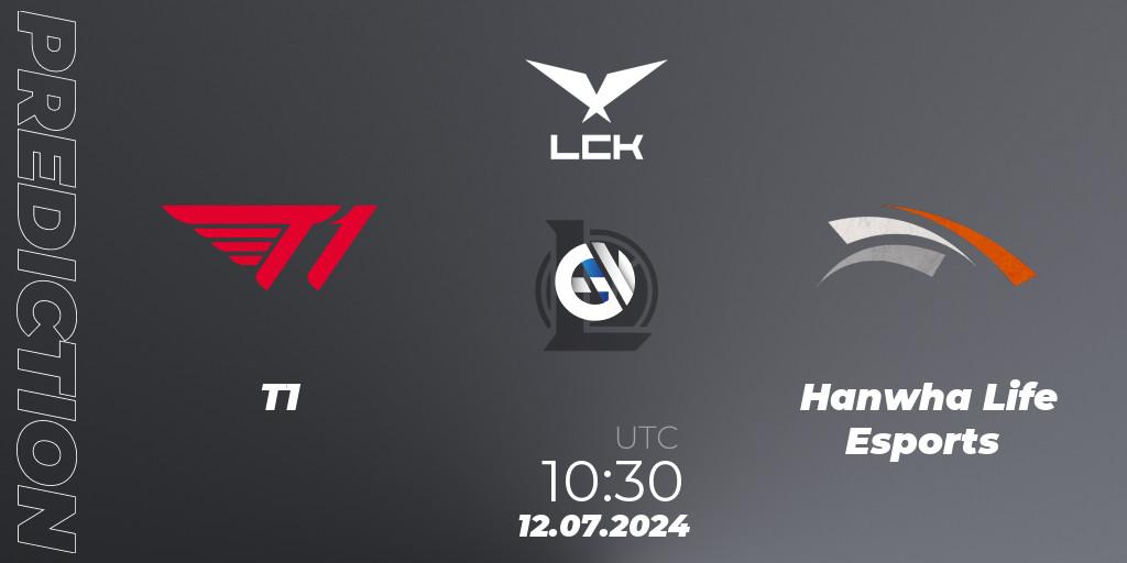 Pronósticos T1 - Hanwha Life Esports. 12.07.2024 at 10:30. LCK Summer 2024 Group Stage - LoL
