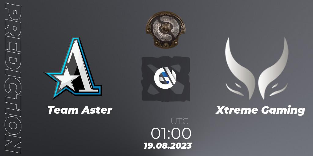 Pronósticos Team Aster - Xtreme Gaming. 19.08.2023 at 01:05. The International 2023 - China Qualifier - Dota 2