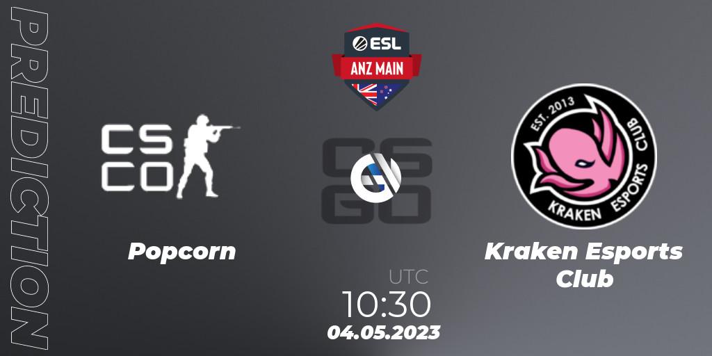 Pronósticos Popcorn - Kraken Esports Club. 04.05.2023 at 10:30. ESL ANZ Main Season 16 - Counter-Strike (CS2)