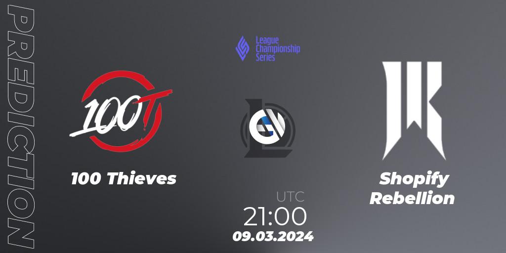 Pronósticos 100 Thieves - Shopify Rebellion. 10.03.24. LCS Spring 2024 - Group Stage - LoL