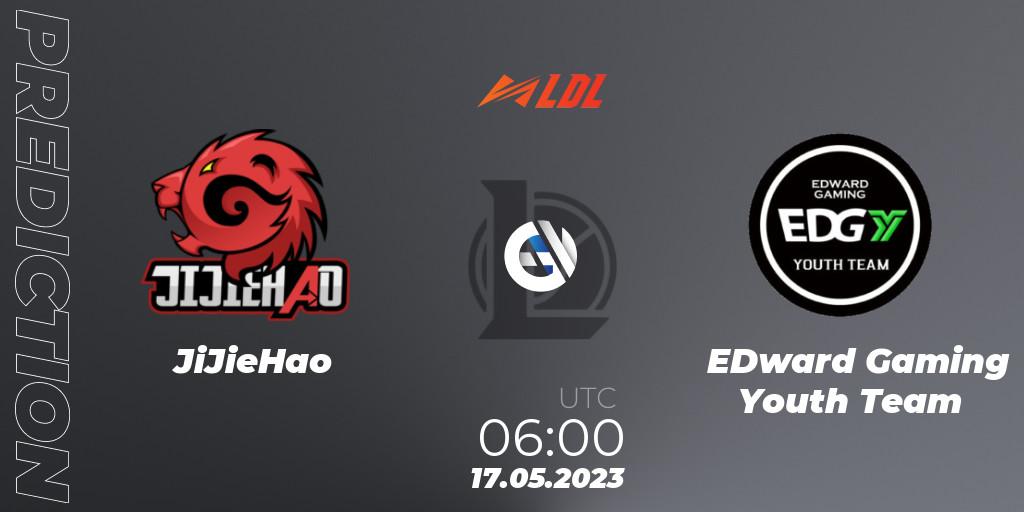 Pronósticos JiJieHao - EDward Gaming Youth Team. 17.05.2023 at 06:00. LDL 2023 - Regular Season - Stage 2 - LoL