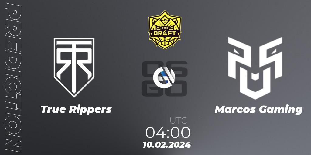 Pronósticos True Rippers - Marcos Gaming. 10.02.2024 at 04:00. BLAST The Draft Season 1 - Counter-Strike (CS2)
