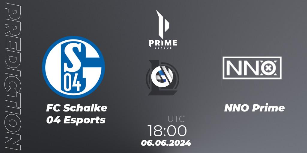 Pronósticos FC Schalke 04 Esports - NNO Prime. 06.06.2024 at 18:00. Prime League Summer 2024 - LoL