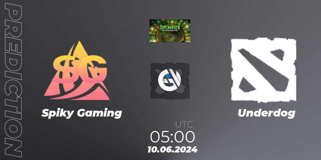 Pronósticos Spiky Gaming - Underdog. 10.06.2024 at 05:00. The International 2024 - China Closed Qualifier - Dota 2
