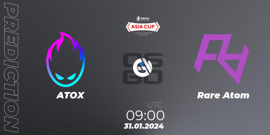 Pronósticos ATOX - Rare Atom. 31.01.24. 5E Arena Asia Cup Spring 2024 - BLAST Premier Qualifier - CS2 (CS:GO)