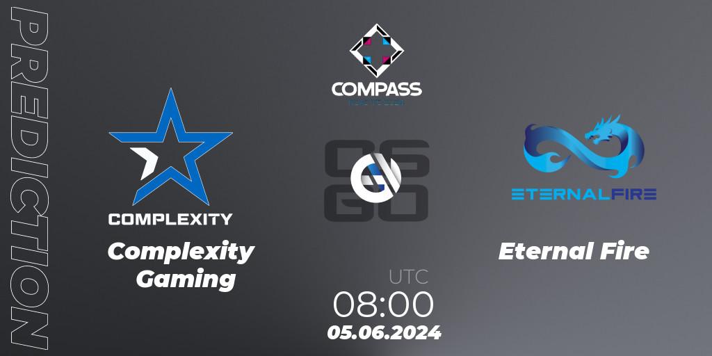 Pronósticos Complexity Gaming - Eternal Fire. 05.06.2024 at 08:10. YaLLa Compass 2024 - Counter-Strike (CS2)