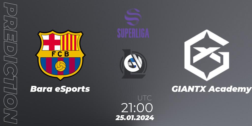 Pronósticos Barça eSports - GIANTX Academy. 25.01.2024 at 21:00. Superliga Spring 2024 - Group Stage - LoL