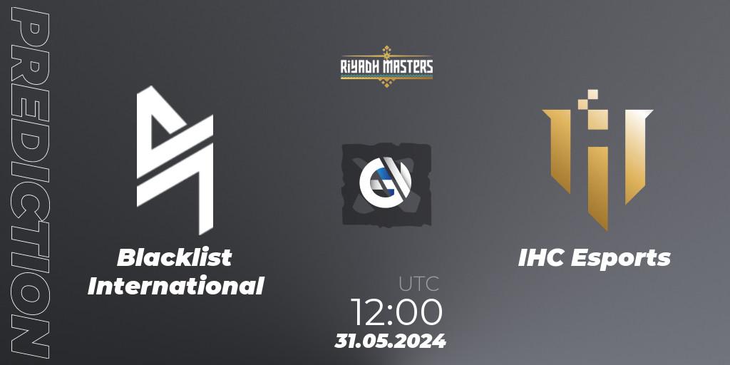 Pronósticos Blacklist International - IHC Esports. 31.05.2024 at 12:20. Riyadh Masters 2024: Southeast Asia Closed Qualifier - Dota 2