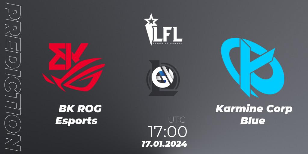 Pronósticos BK ROG Esports - Karmine Corp Blue. 17.01.24. LFL Spring 2024 - LoL