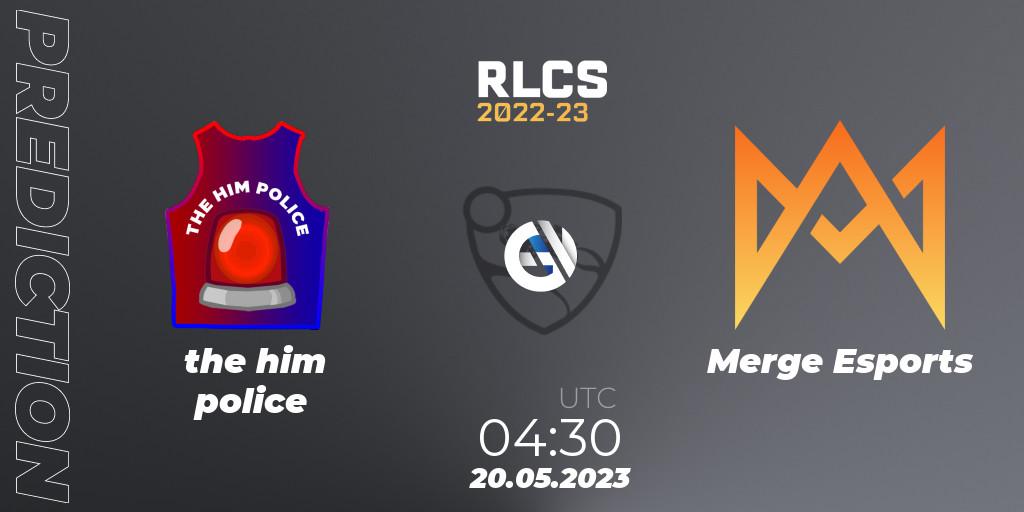 Pronósticos the him police - Merge Esports. 20.05.2023 at 04:30. RLCS 2022-23 - Spring: Oceania Regional 2 - Spring Cup - Rocket League