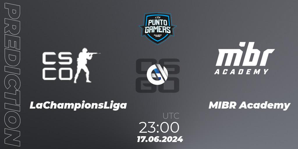 Pronósticos LaChampionsLiga - MIBR Academy. 17.06.2024 at 23:00. Punto Gamers Cup 2024 - Counter-Strike (CS2)