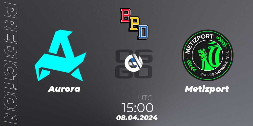 Pronósticos Aurora - Metizport. 08.04.24. BetBoom Dacha Belgrade 2024: European Qualifier - CS2 (CS:GO)