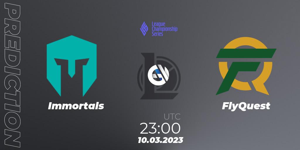 Pronósticos Immortals - FlyQuest. 10.03.2023 at 23:00. LCS Spring 2023 - Group Stage - LoL