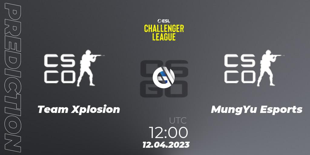 Pronósticos Team Xplosion - MungYu Esports. 12.04.2023 at 12:00. ESL Challenger League Season 45: Asia-Pacific - Counter-Strike (CS2)
