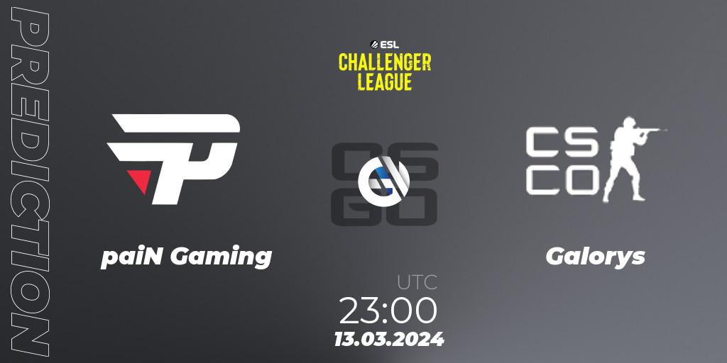 Pronósticos paiN Gaming - Galorys. 08.05.2024 at 18:00. ESL Challenger League Season 47: South America - Counter-Strike (CS2)